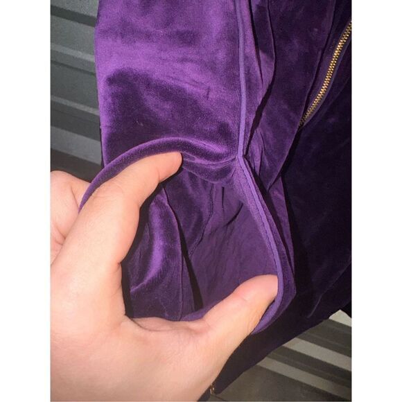 Purple Velvet Lauren Ralph Lauren Collection Full Zip Track Jacket - Picture 4 of 11